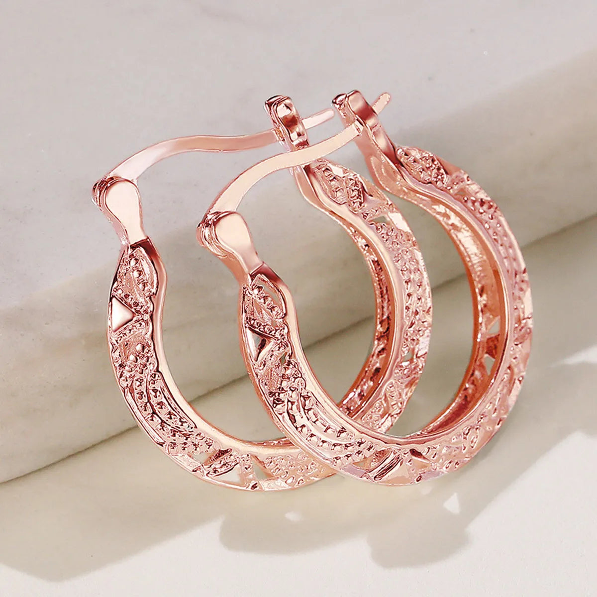 Fancy Hoop Earrings for Women Metal Stainless Steel Style U Shape Circle Earrings