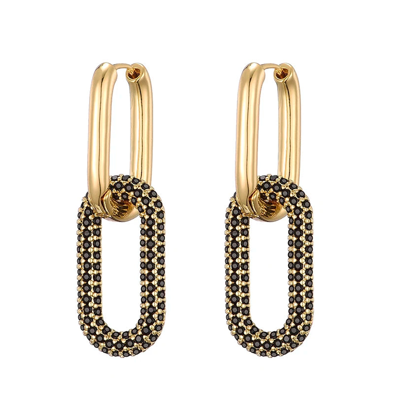 Gold Color Hoop Dangle Earrings For Women Jewellery