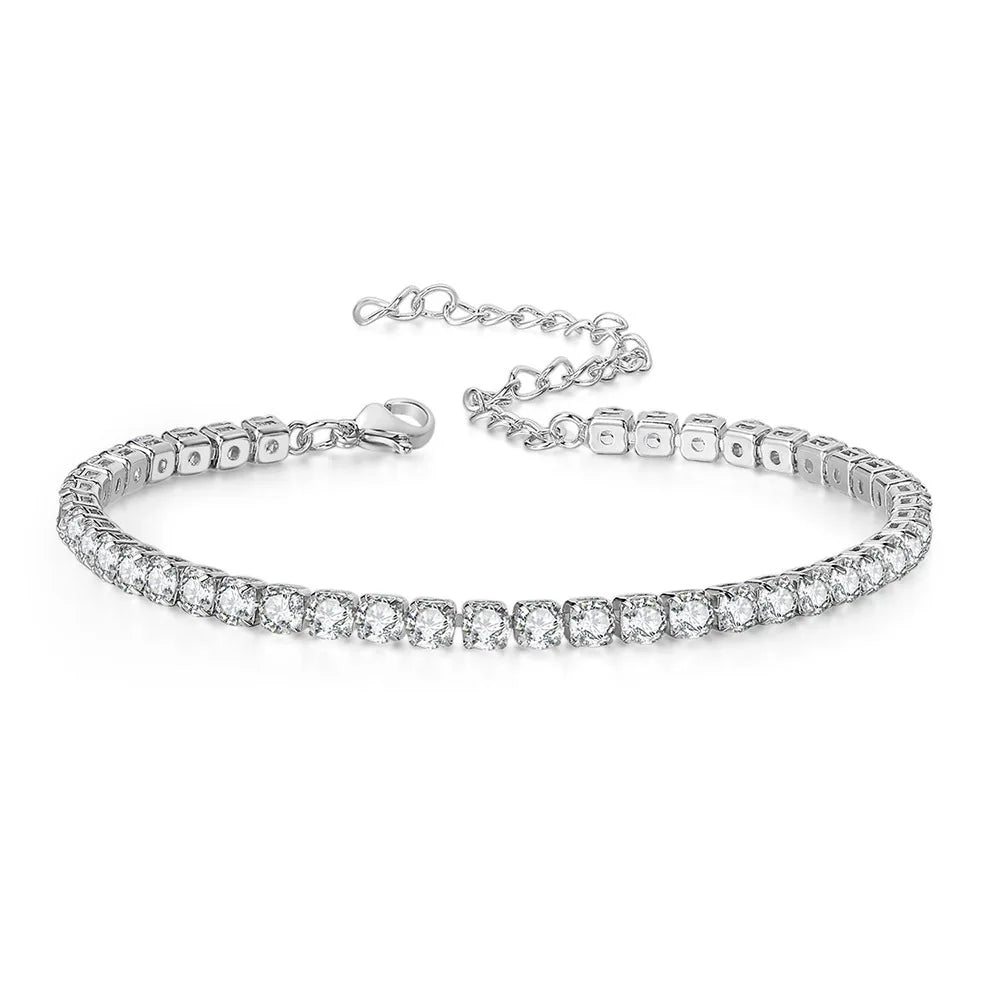 Dainty Gold Plated Layered CZ Anklets