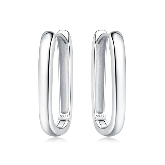 Sterling Silver Simple Huggies Hoop Earrings For Women