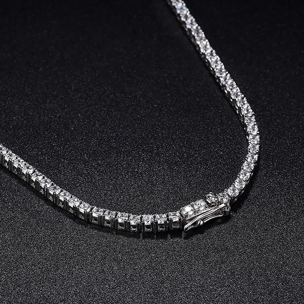 Moissanite D Color Tennis Necklace Sterling Silver