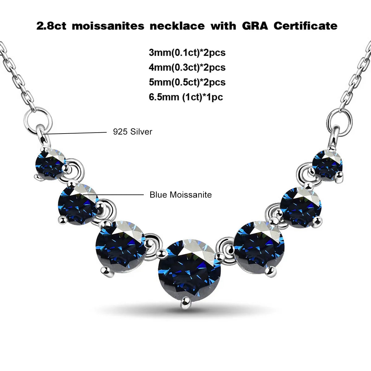 Moissanite Sterling Silver Necklaces