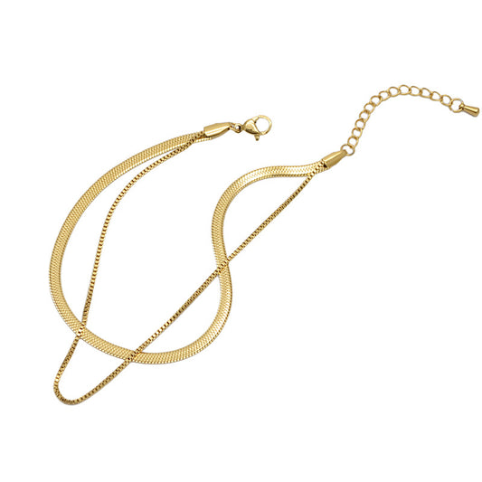 Gold plated Titanium Steel Snake Bone Anklet for Women