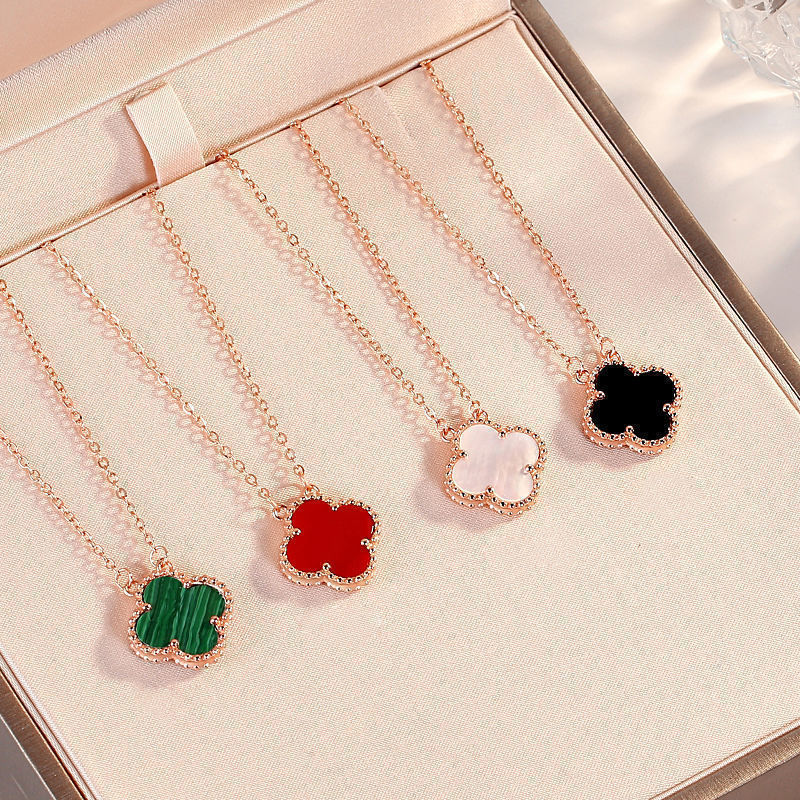 18k Gold Four-leaf Clover Necklace Pendant Gold Chain for Women