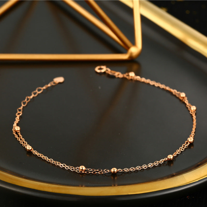 18K Gold Double Layer Pearl Star Bracelet